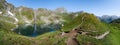 The Lac Bleu in Chianale, mountain lake in the italian alps of Cuneo