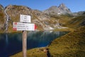 The Lac Bleu in Chianale, mountain lake in the italian alps of Cuneo, Piedmont