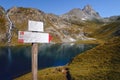 The Lac Bleu in Chianale, mountain lake in the italian alps of Cuneo, Piedmont