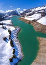 Lac de l`Hongrin is a reservoir in Vaud, Switzerland. The reservoir with a surface area of 1.60 km2 0.62 sq mi is located in the