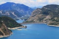 Dam in Lake Serre-Poncon and Durance river, Hautes-Alpes, France
