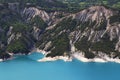 Lake Serre-Poncon banks in the Hautes-Alpes, France