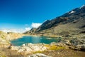 Lac du Milieu in Alpe d`Huez region Royalty Free Stock Photo