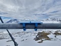 lac du mont cenis point of view on the pass and on the lake of Mont Cenis, thanks to the Canopy of the Peak Royalty Free Stock Photo