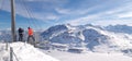 lac du mont cenis point of view on the pass and on the lake of Mont Cenis, thanks to the Canopy of the Peak Royalty Free Stock Photo