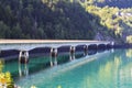 Bridge over artificial Lac du Verney in France