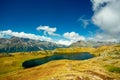 Lac Noir Black lake on Alpe d`Huez lake trail