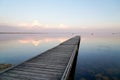 Lacanau water lac with mirror reflection in gironde france Royalty Free Stock Photo