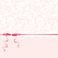 Lace background and pink ribbon