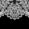 Lace border on black background Royalty Free Stock Photo