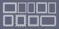 Lace border frame in rectangular and square shape. Guipure rectangles and floral filigree for wedding doily, bridal elegant Royalty Free Stock Photo
