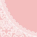 Lace border on pink background Royalty Free Stock Photo