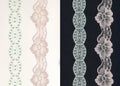 Lace borders on b/w background Royalty Free Stock Photo