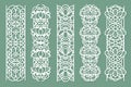 Lace borders. Seamless ornamental panels with floral pattern, cotton lace frames, decorative stripe with vintage ornate