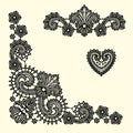 Lace Corners. Lace Vector Background. Royalty Free Stock Photo