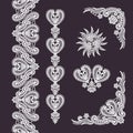 Lace Corners. Lace Vector Background. Royalty Free Stock Photo