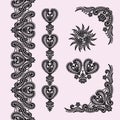 Lace Corners. Lace Vector Background. Royalty Free Stock Photo