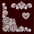 Lace Corners. Lace Vector Background.