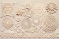 Lace and Doilies background Crafting scrapbooking, design seamless pattern, for junk journal old Royalty Free Stock Photo