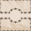 Lace Doily Border On Textured Shabby Polka Dot Background