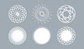 Lace doily lasercut paper Round pattern ornament Template mockup of a round white lace doily napkin lasercut frame Set Design