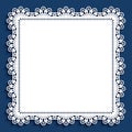 Lace doily, square cutout paper frame