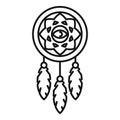 Lace dream catcher icon outline vector. Tribal aztec Royalty Free Stock Photo