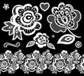 Lace embroidery design elements