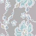 Lace fabric seamless pattern with abstract flowers Royalty Free Stock Photo