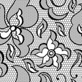 Lace fabric seamless pattern with abstract flowers Royalty Free Stock Photo