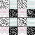 Lace floral seamless retro patchwork pattern Royalty Free Stock Photo