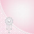 Lace frame on pink background Royalty Free Stock Photo