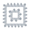 Lace frame vector decorative design element background hand drawn square Royalty Free Stock Photo