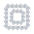 Lace frame vector decorative design element background hand drawn square Royalty Free Stock Photo