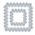 Lace frame vector decorative design element background hand drawn square Royalty Free Stock Photo