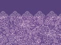 Lace grape vines horizontal seamless pattern Royalty Free Stock Photo