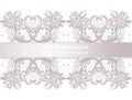 Lace Greeting delicate card in pink powder color. Vector illustration