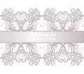 Lace Greeting delicate card in pink powder color. Vector illustration