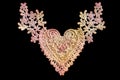 Lace Heart on Black Royalty Free Stock Photo