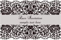 Lace Invitation card with delicate ornament Royalty Free Stock Photo