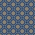Lace and jeans texture background in dark blue and ecru colors