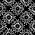 Lace ornamental black and white vector seamless pattern. Floral ethnic lacy ornament. Vintage monochrome background. Repeat Royalty Free Stock Photo