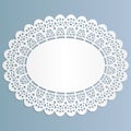 Lace oval paper doily, stand for lace cake, greeting element package