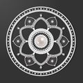 Lace and pearl circle flower vintage pattern vector Royalty Free Stock Photo