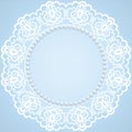Lace and pearl frame