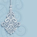 Lace pendant on ornamental pink background Royalty Free Stock Photo