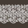 Lace Ribbon Seamless Pattern Background. Royalty Free Stock Photo