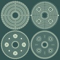 Lace round napkins abstract set. Vector.