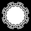 Lace round paper doily, lacy snowflake, greeting element, template for cutting plotter, round pattern, laser cut template, doil Royalty Free Stock Photo