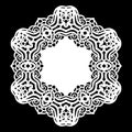 Lace round paper doily, lacy snowflake, greeting element, template for cutting plotter, round pattern, laser cut template, doil Royalty Free Stock Photo